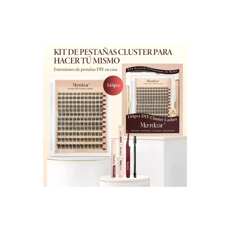 Pestañas Extensions Kit 144 Piezas H02 Curvatura D 8-18 Mm