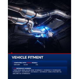 KAX High Flow Stainless Steel Catalytic Converter Fit for Accord 2003-2007 2.4L,Catalyst 2 Pore,16299/52349,2 PCS,EPA Compliant