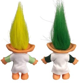 2packs Vintage Troll Dolls Set,Lucky Doll Chromatic Adorable for Collections, School Project, Arts and Crafts, Party Favors (Style5-Lucky+Best Friend)