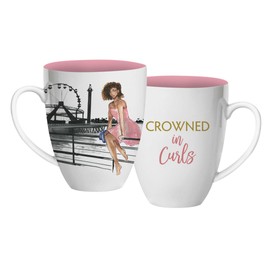 African American Expressions - Crowned in Curls Mug (15 oz.) CHMUG40, White