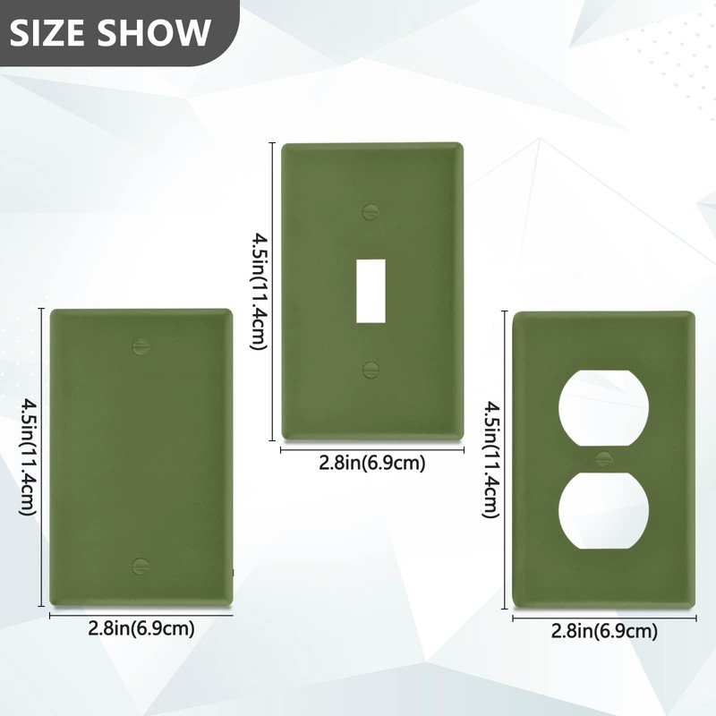 Kigai Blank Wall Plate,Plain Dark Olive Green Solid Color Outlet
