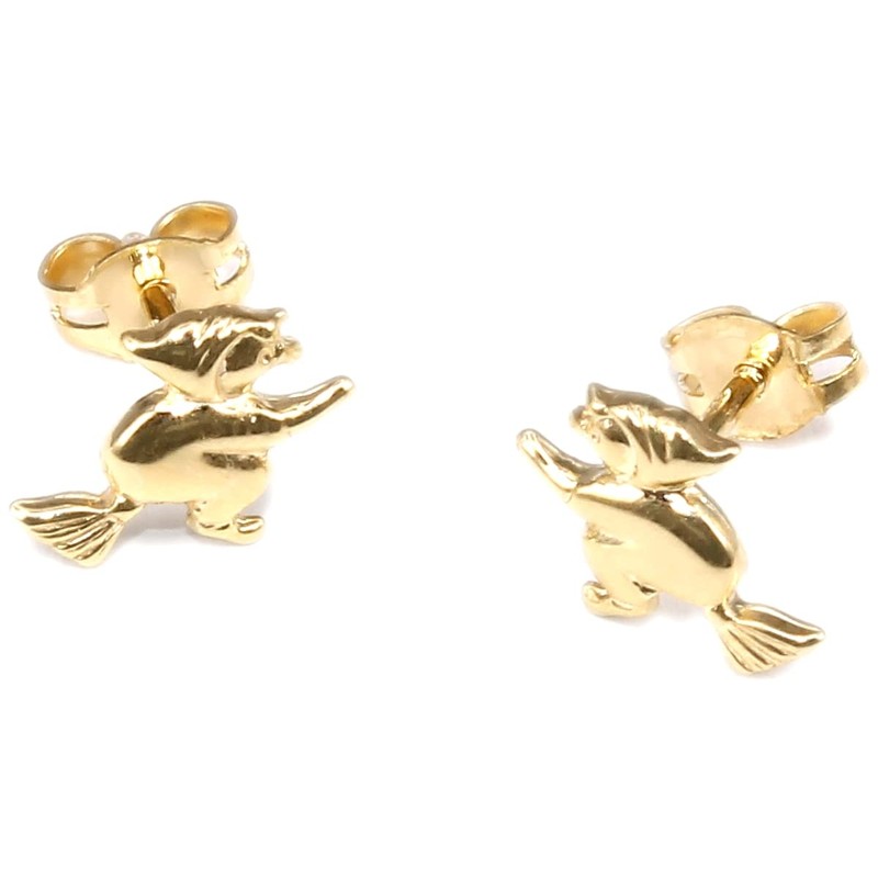 Children's Stud Earrings Witch in Gold 333 8 Carat Yellow