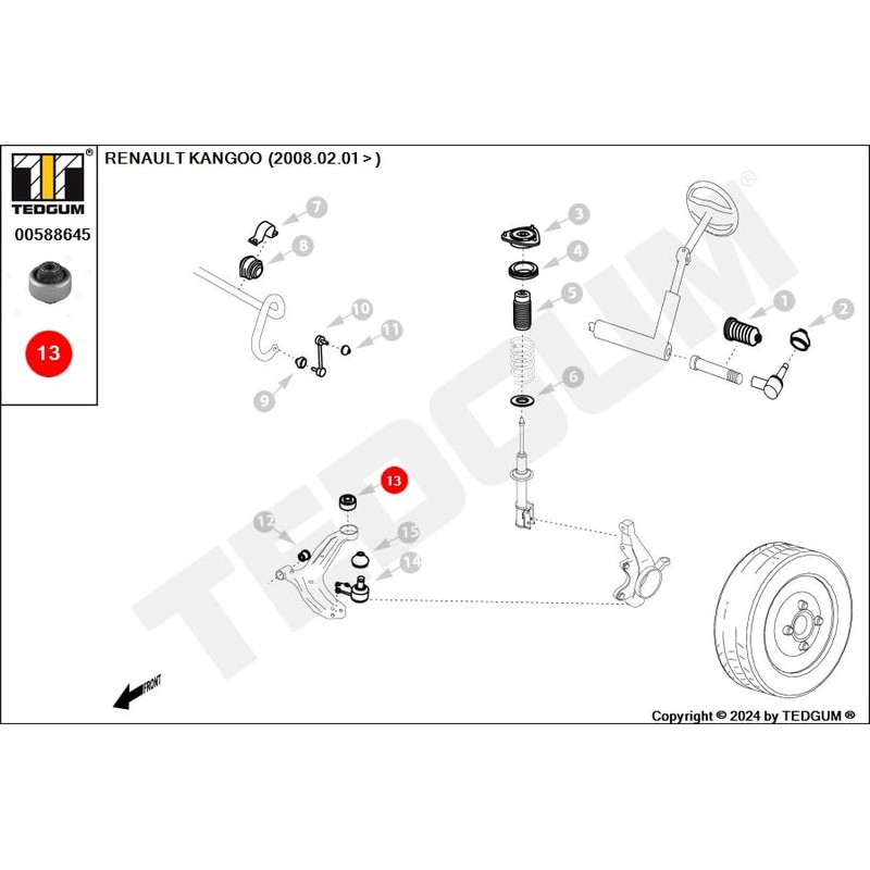 TEDGUM 00588645 Front Lower Control Arm Bushing