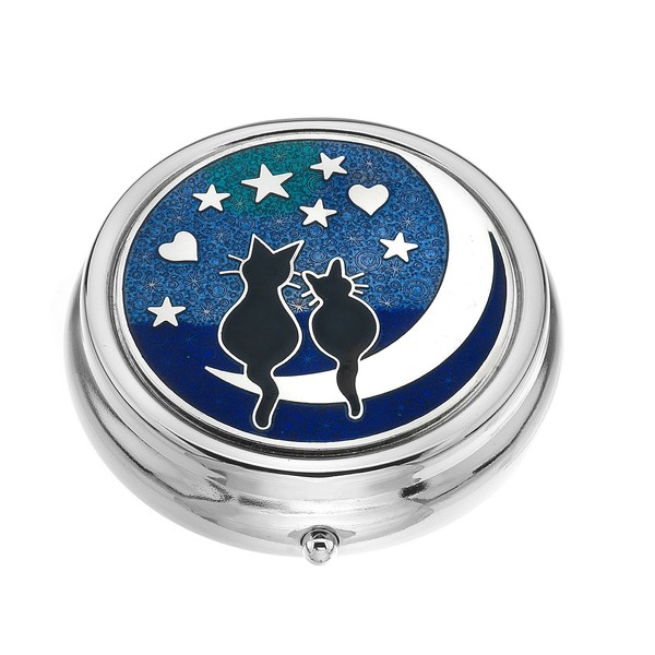 Pill Box (Large Size) in a Cats on Moon Design.
