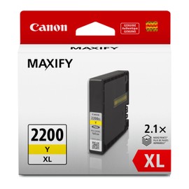 Canon PGI-2200XL Genuine Yellow Ink Tank, Compatible with IB4120, MB5420, MB5120, IB4020, MB5020, and MB5320 (Optional) Printers