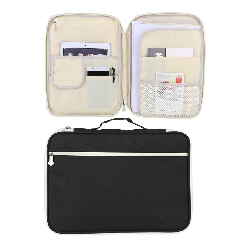 A4 Document Bag File Folder Portfolio Organizer Computer Notebook Zippered