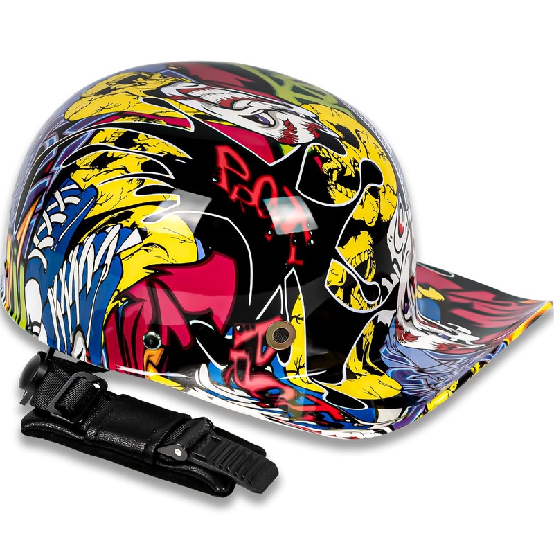 Yesmotor Baseball Style Cap Retro Motorcycle Helmet Unisex-Adult - DOT