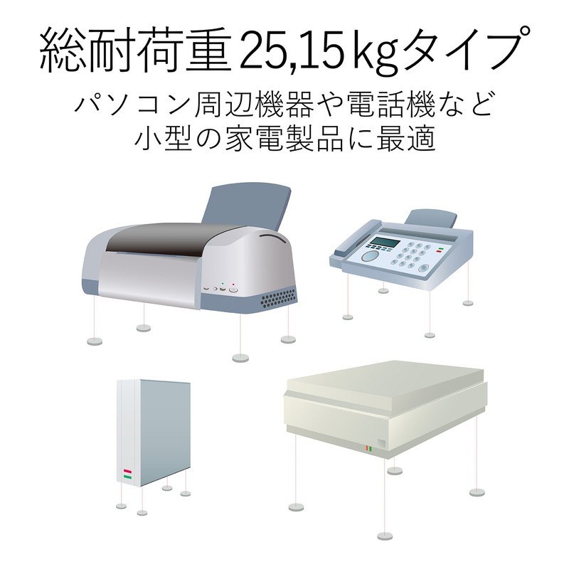 エレコム 耐震ゲル 転倒防止 耐荷重 25kg&15kg(各4枚使用) TG-013