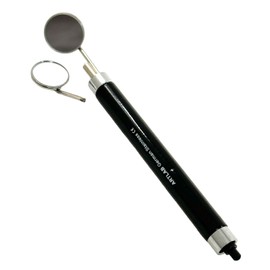 Dental Mouth Mirror Handle with LED Illumination & Mirror Head #4 + #5 - Anti-Fog, Teeth Inspection, Dental Oral Care Examination Tool Colored Handle (Black)