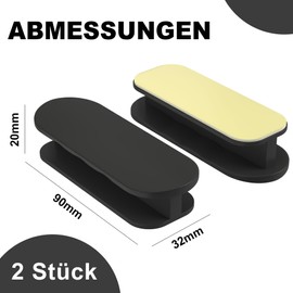 KeZaara Pack of 2 Balcony Door Handles, Exterior Gluing, Black, Door Handle Balcony Door Exterior for Cabinet Doors, Balcony Doors, Glass Window Handles, 9 x 3.2 x 2 cm