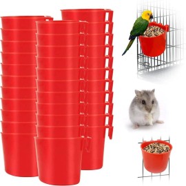 Unbranded 20PCS Cage Cup Bird Feeder Travel Tray Hanging Food Dispenser Hanging Line Cage