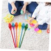 Kisangel 6 Sets Balance Game Egg Spoon Race Wooden Sensory