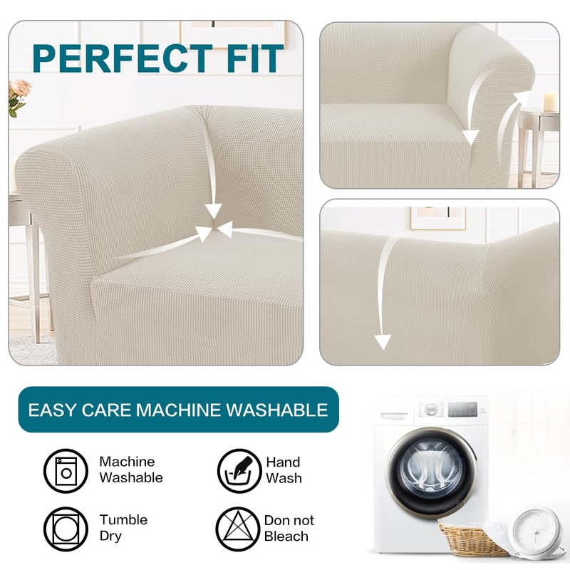 Turquoize Stretch Sofa Cover for Chesterfield Sofa Loveseat Sofa Covers