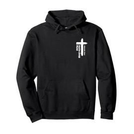 Faith Over Fear Christian Faith Cross Front and Back Print Pullover Hoodie