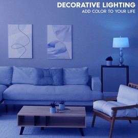 LUXRITE E12 LED Filament Blue Light Bulb, 4.5W (40W Equivalent), Colored Glass Candelabra Bulb, UL Listed, E12 Base, Indoor Outdoor, Porch, Decoration, Party, Holiday, Event, Home Lighting (2 Pack)