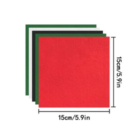 WELANE Christmas Felt Fabric Sheet, 20 PCS Craft Felt Sheets for Making Christmas DIY Craft (15cm/6in, Red White Green Black)