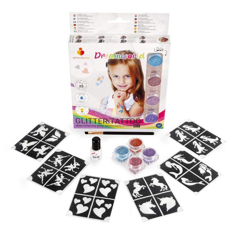 Traumwelt - Temporary Glitter Tattoo Set for Girls for Kids