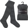 ITRAT® 2 Pairs Kids Girls School Cotton Tights Children Plain Uniform School Tights, Thick Warm Winter Cotton Rich Plain School Tights Girls Plain Super Soft Tight Everyday use (Grey 13-14 Years)