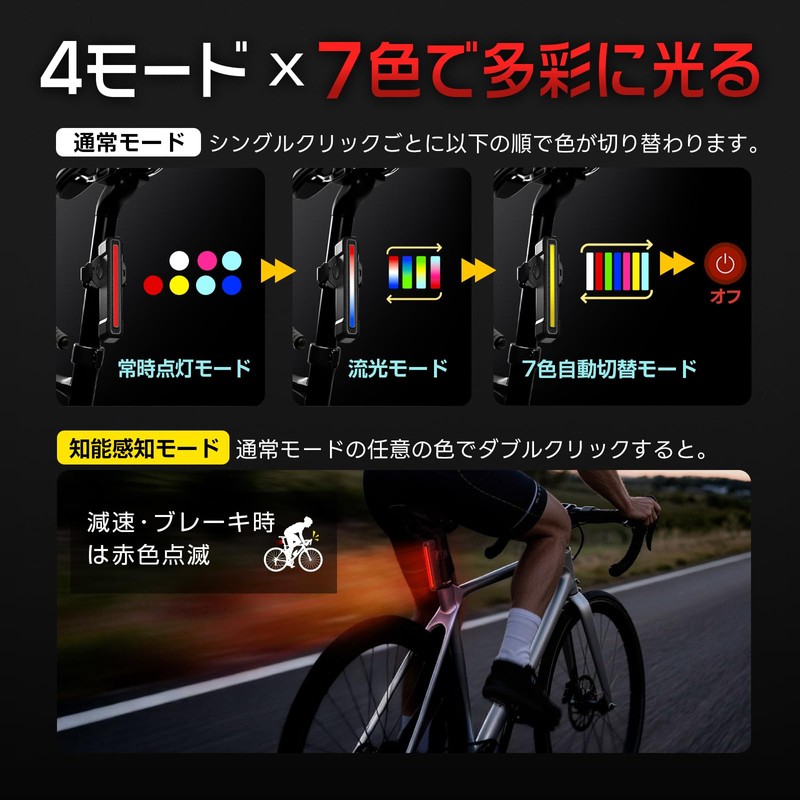 AIBOO Japan Standard Bicycle Tail Light【Next Generation Smart Bicycle Light】Smart