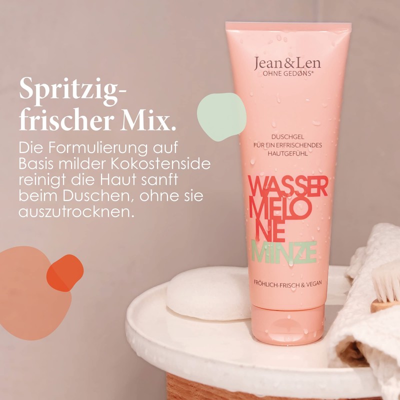 Jean & Len Shower Gel Watermelon & Mint, Suitable for