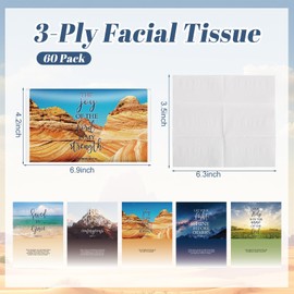 Outus Inspirational Pocket Tissues Travel Size 3 Ply Small Mini Natural scenery Facial Tissues Individual 400 Sheets Christian Bible Verse Gift for Wedding Travel Baby Bridal Shower Supplies