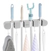 5PCS 4 Racks and 5 Hook Broom Mop Holder with