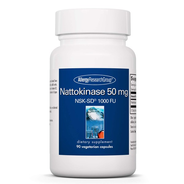 Allergy Research Group - Nattokinase NSK-SD 50mg - Cardiovascular/Circulatory Health - 90 Vegetarian Capsules