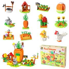 WADAYEY Juegos de Construcción para Pascua, 12 Piezas de Bloques Creativos con Conejo, Zanahoria y Decoración Festiva | Juguetes para Canastas de Pascua, Favoritos de Fiesta y Actividades para Niños