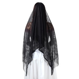 MILAKOO Large Lace Shawl and Wraps for Women Embroidery Floral Scarf Shawl Head Covering Scarf for Costume Party