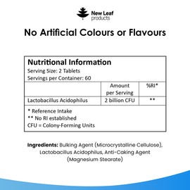 New Leaf Products Probiotic Lactobacillus Acidophilus Tablets