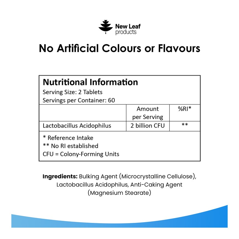 New Leaf Products Probiotic Lactobacillus Acidophilus Tablets