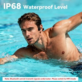 Opinta Swimming Headphones, IPX8 Waterproof Bone Conduction Headphone Wireless Underwater Earbuds with 32GB Memory for Swimming, Cycling, Marathon