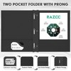 RAZCC 50 Pack Two Pocket Folders With Prongs, 3 Prong