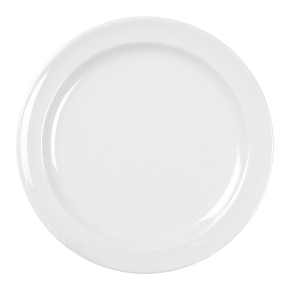 Excellanté Milan Melamine White Collection 5-1/2-Inch Round Plate, White, 12-Piece