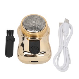 Mini Cordless Beard Trimmer Rechargeable Waterproof Curve Blade Foil Beard Grooming Clipper Champagne Gold
