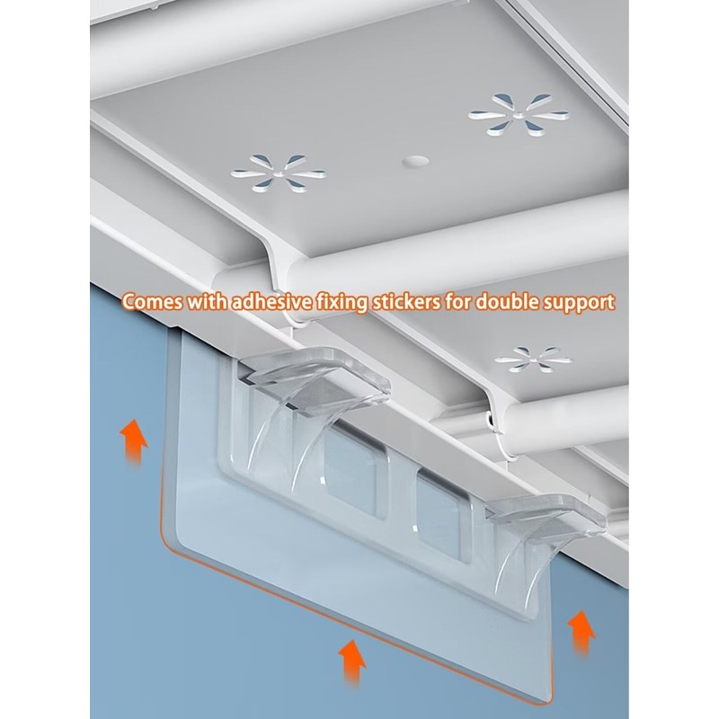 Tielag Extendable Closet Shelf, Expandable Shelves Wardrobe Storage Organiser, Adjustable