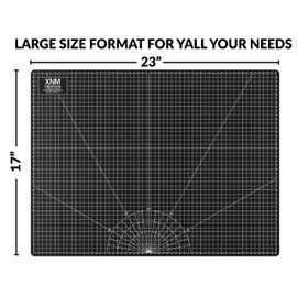 XNM Premium Self Healing Cutting Mat - 18 Inches by 24 inches - A2, 3 Layer Quality PVC Construction - Dual Sided, Imperial and Metric Grid Lines - Perfect for Cutting, Sewing, and Crafts