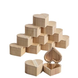 36 Piece Small Wooden Box Unfinished Wooden Treasure Box with Lids for DIY Crafts (3.5 x 3.1 x 2 inches)