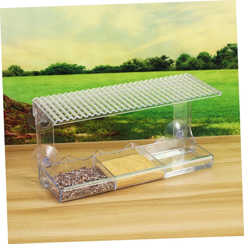 Hohopeti Bird Feeder Suction Cup Sturdy Outdoor Window Bird Feeder