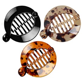 3 Pieces Banana Hair Clips Small Banana Hair Combs Fishtail Hair Clip Side Comb Round Ponytail Holder Hair Accessories for Women Girls