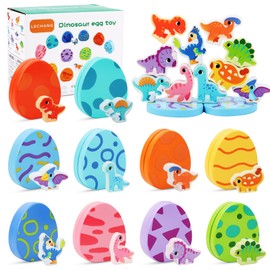 Yooyan Montessori Spielzeug Ab 1 Jahr, Holzpuzzle Dino Eier Holzspielzeug, Steckpuzzle Kinder Sortierspiel Motorikspielzeug Lernspielzeug, Geburztag Geschenk Für Mädchen Jungen Kinder