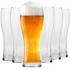 Krosno Tall Beer Pint Glasses, Set of 6, 16.9 oz,