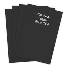 Black Card A4 160gsm 200 Sheets Coloured Card