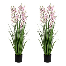 Fake Plants Home Decor Fake Flowers Artificial Plants Outdoor Tall Grass Plant Artificial Pampas Grass Decor Artificial Plants Indoor Fake Grass Living Room Decor Artificial Grass 36" 2PCS（Pink）