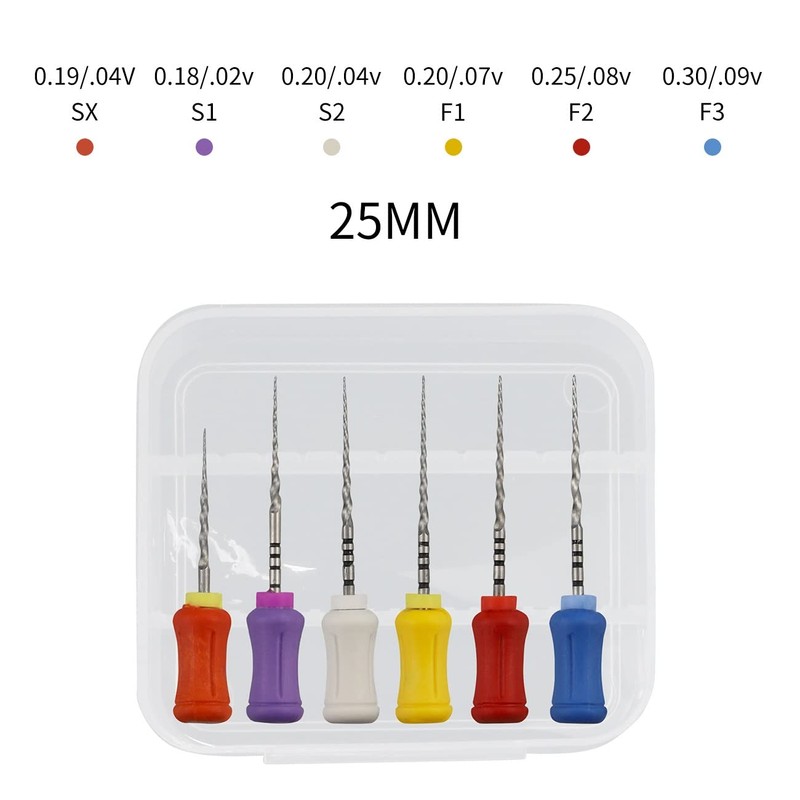 TEPTOARCH 6pcs/Box 21/25mm Bendable NiTi Hand Use Super Rotary Files