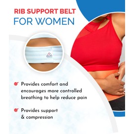 ITA-MED Rib Brace for Women, Breathable Elastic Compression Wrap & Chest Support, Rib Support Belt for Broken, Cracked, Dislocated & Fractured Ribs, Made In USA (White, XXL)