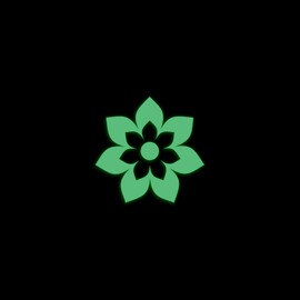 Geometric Flower Pattern Style 11 Glow in The Dark Sticker Decal for Phone Tablet Laptop Car Truck Window | 2" Sticker | Green