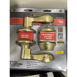 Defiant Combo Pack  Door Knobs Keyed Entry 10630   4 Key Included