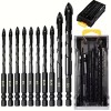 Sharpro 10Pcs Masonry Concrete Drill Bit Set for Tile,Ceramic, Bricks,
