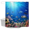 goodbath Fish Shower Curtain, Ocean Anti Mould Fabric Waterproof Bath